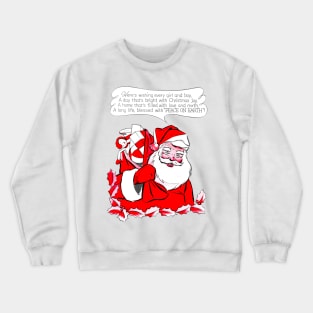 Santa Claus wishing Merry Christmas and peace in the world Retro Vintage Comic Crewneck Sweatshirt